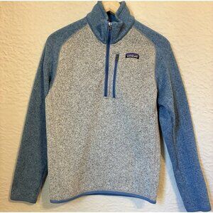 Patagonia Better Sweater Bleached Stone Pigeon Blue 1/4 Zip Pullover Sz XS